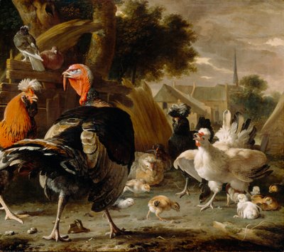 Poultry Yard, c.1668 by Melchior de Hondecoeter